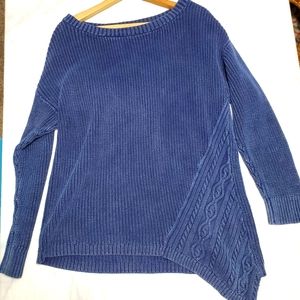 Andre Maurice Womens Sweater Size: Large Italy Knit Dark Blue Viscose Stretch